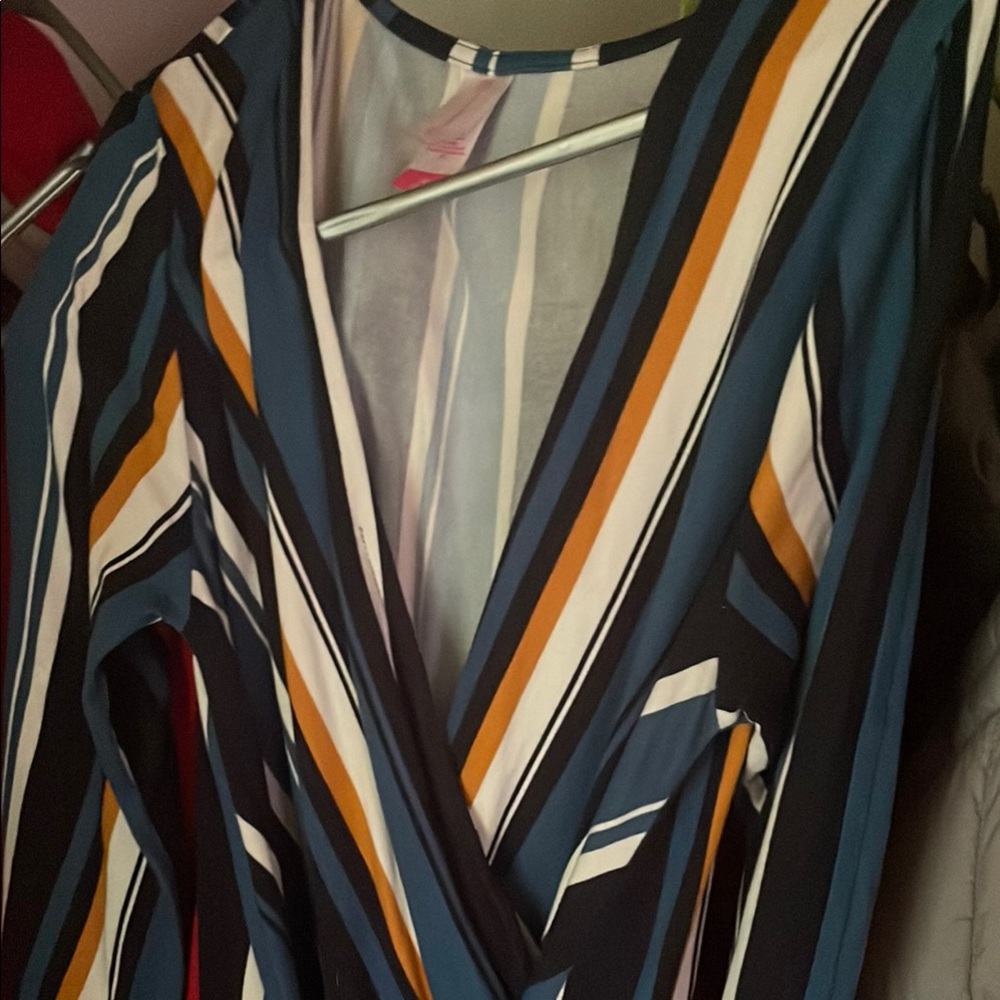 No Boundaries Striped Dress in Blue and Cream